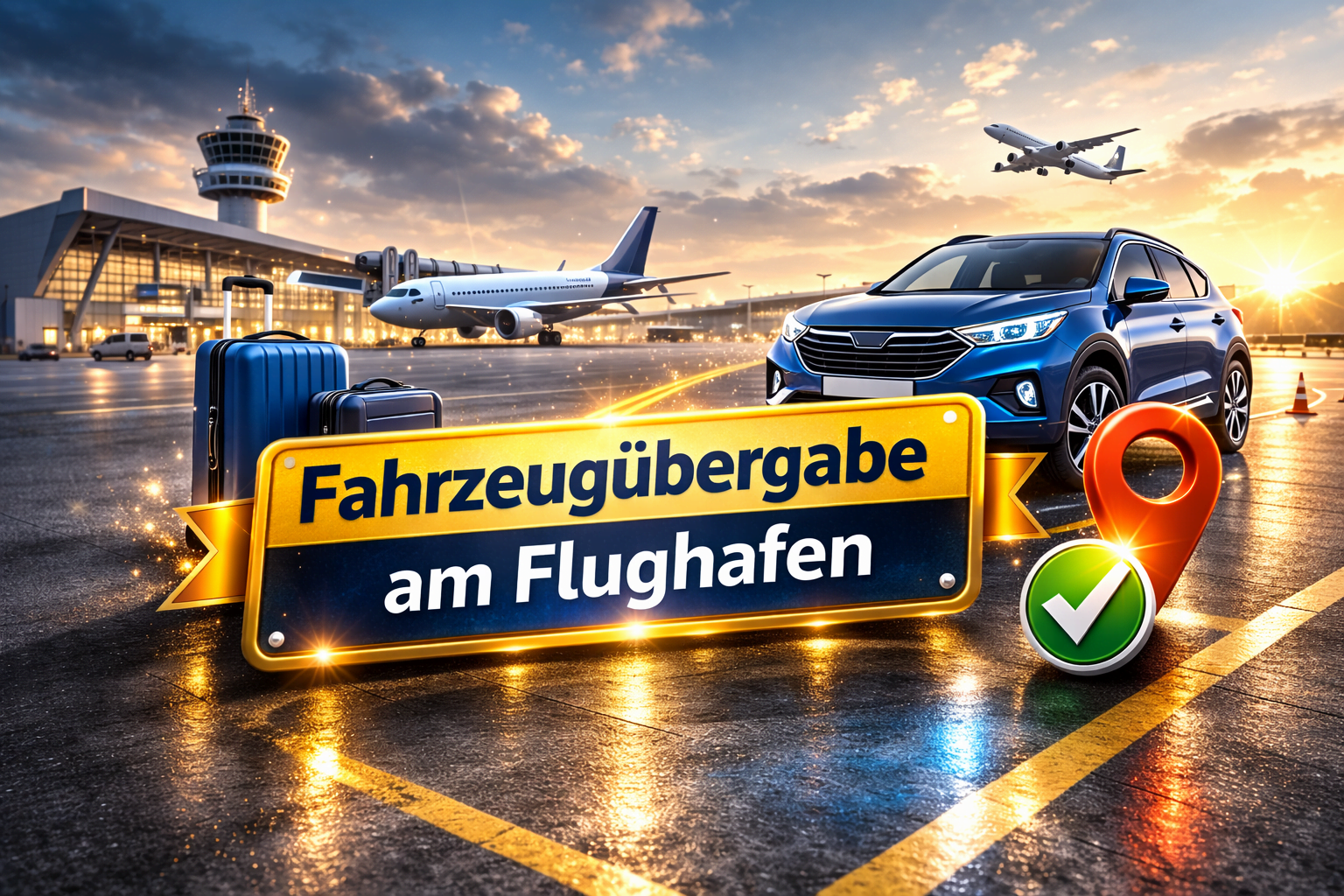 Fahrzeugübergabe am Flughafen