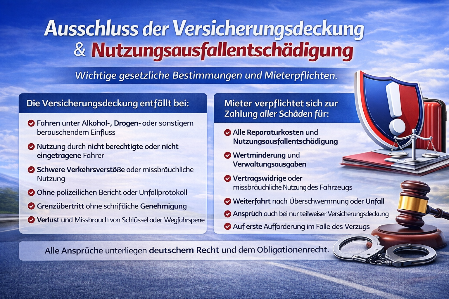 AUSSCHLUSS DER VERSICHERUNGSDECKUNG